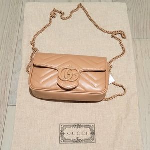 GG marmont super mini bag nude